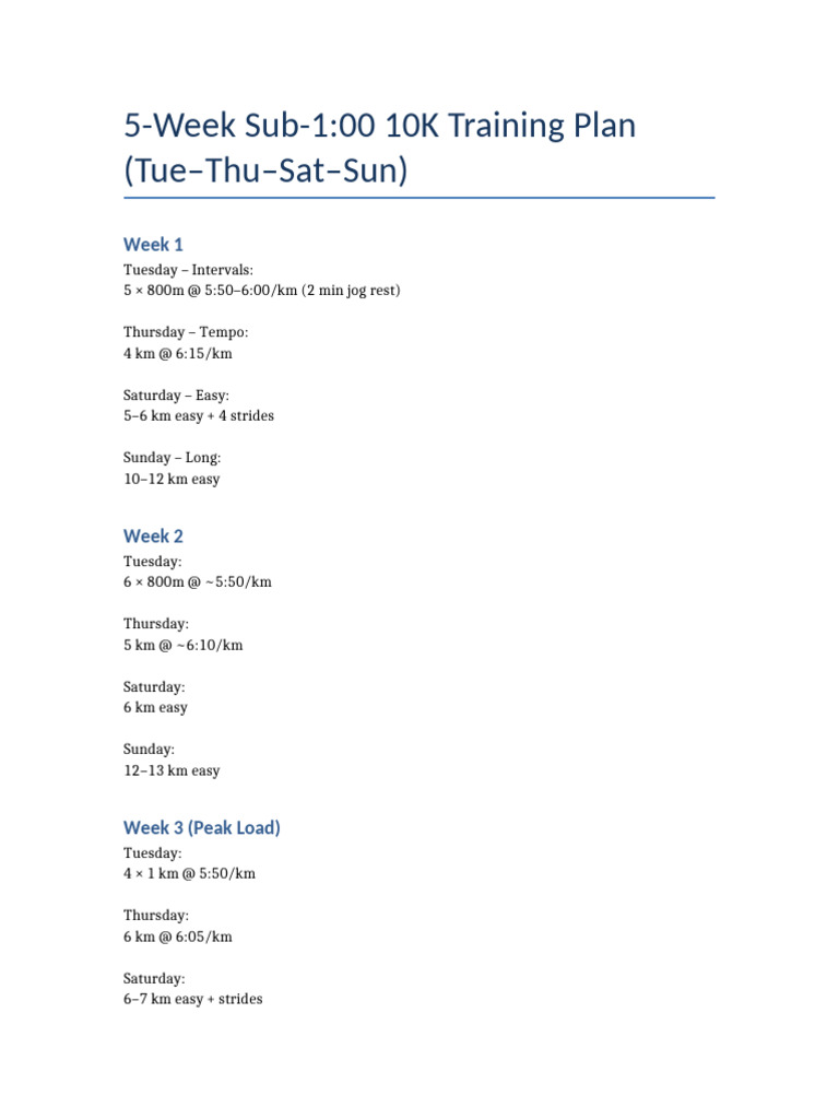30km Training Program | PDF