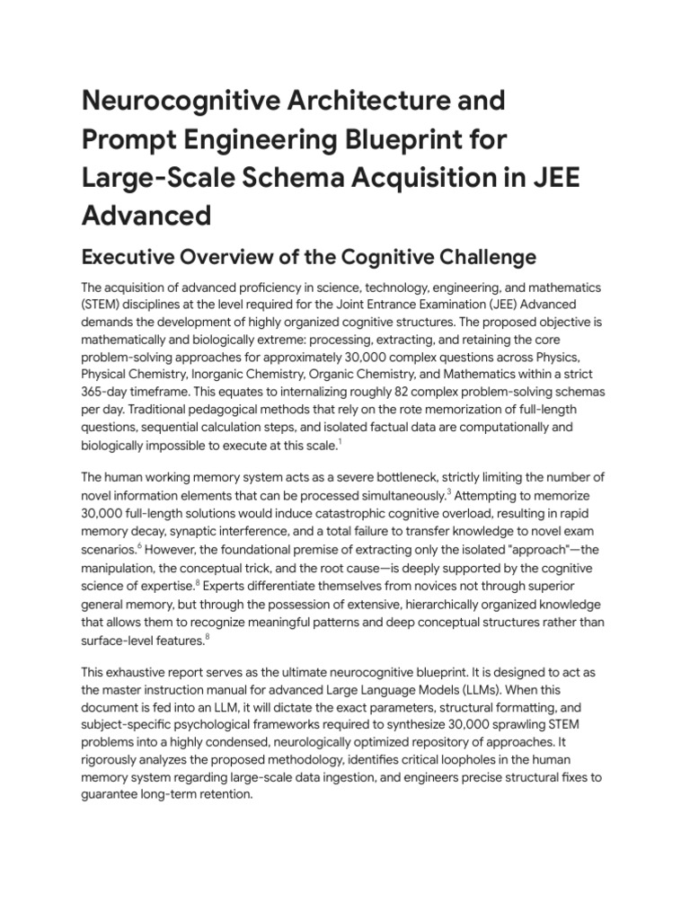 JEE Advanced Approach Generation Framework | PDF | Cognition ...
