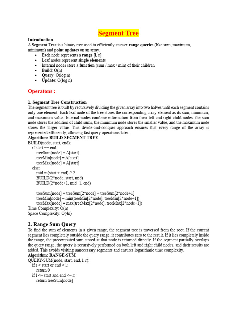 6 Segment Tree | PDF | Algorithms And Data Structures | Algorithms
