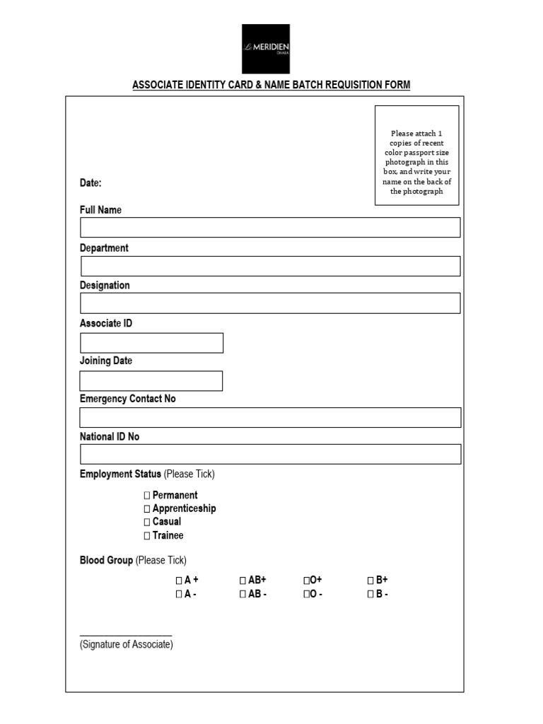 5. ID CARD and Name Tag Req Form | PDF