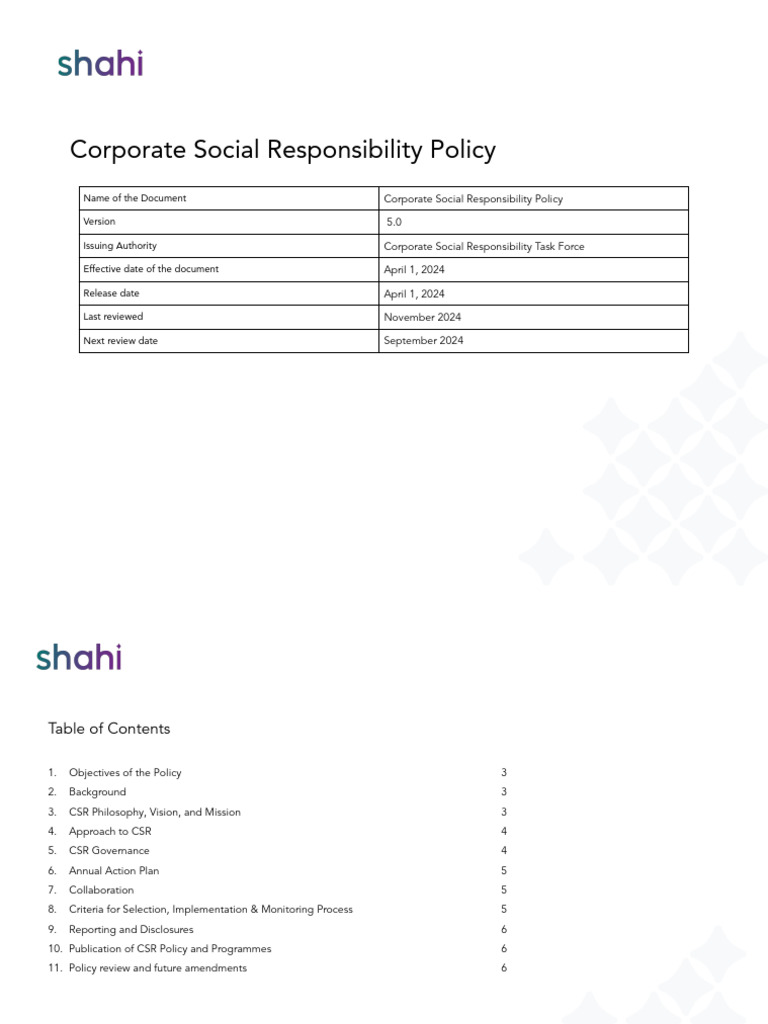 CSR-POLICY-2024-25 | PDF | Corporate Social Responsibility | Business