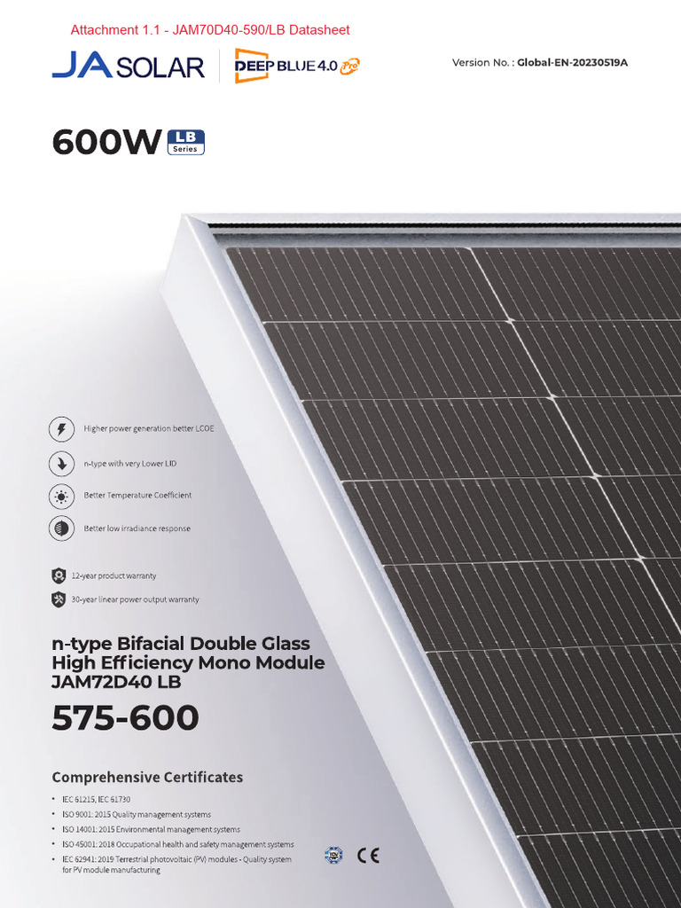 Solar Panel - Datasheet | PDF
