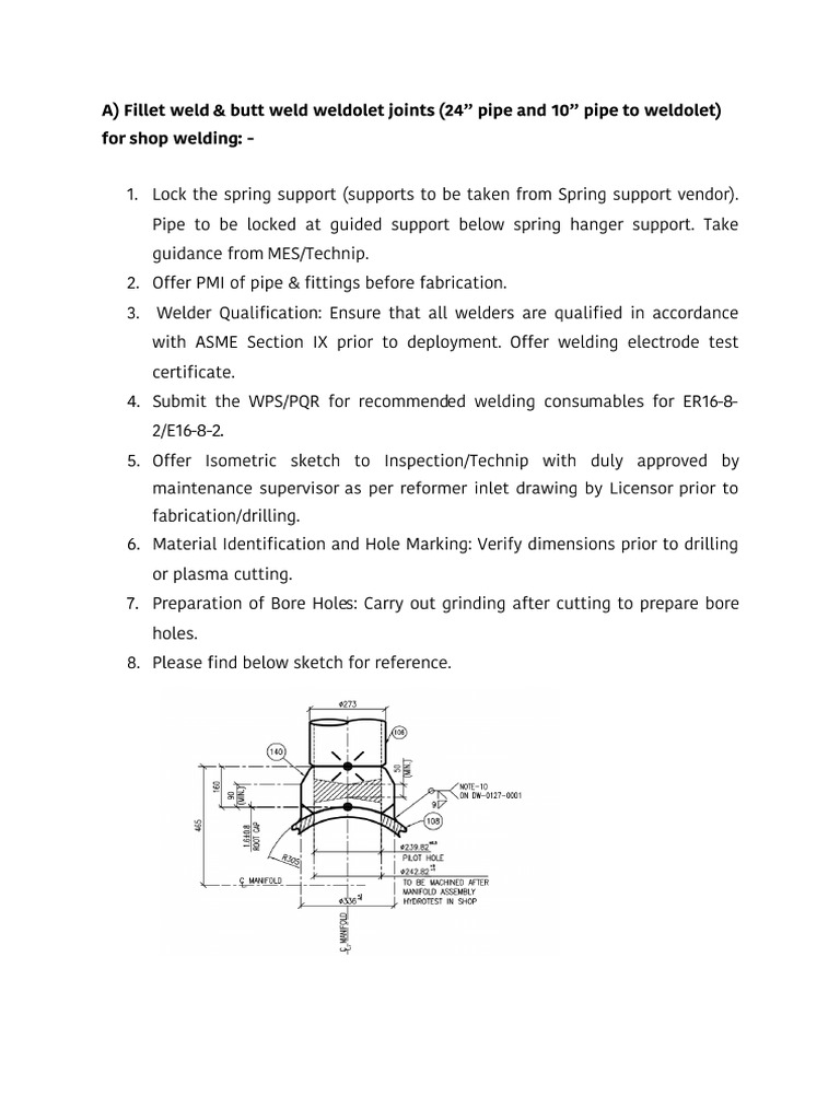 Welding and NDT Details for Reformer Inlet Header Fabrication | PDF