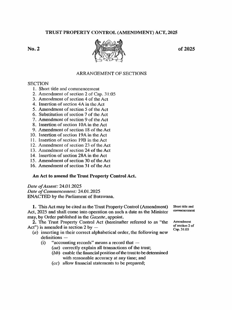 Trust Property Control Amendment | PDF