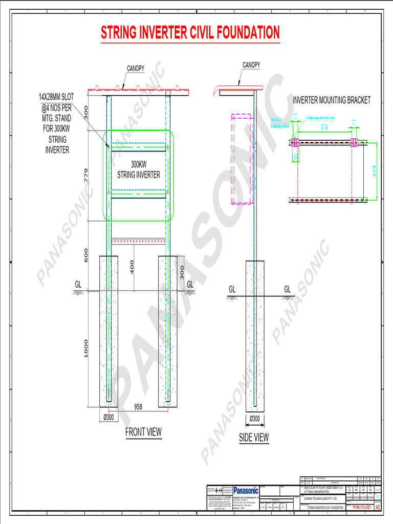 String Inverter Civil Foundation Surana Technologies | PDF | Solar ...