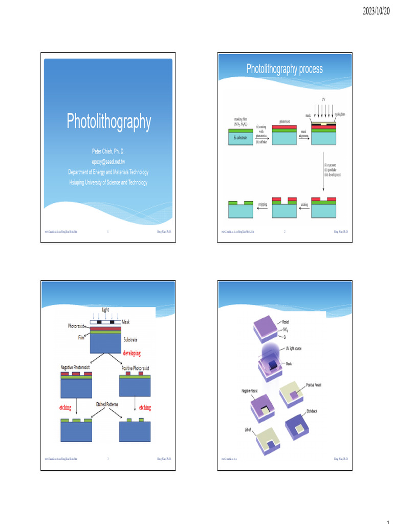 Photolithography | PDF | Photolithography | Microtechnology