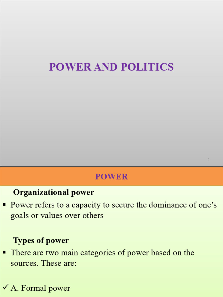 Power and Politics | PDF | Behavioural Sciences | Social Psychology