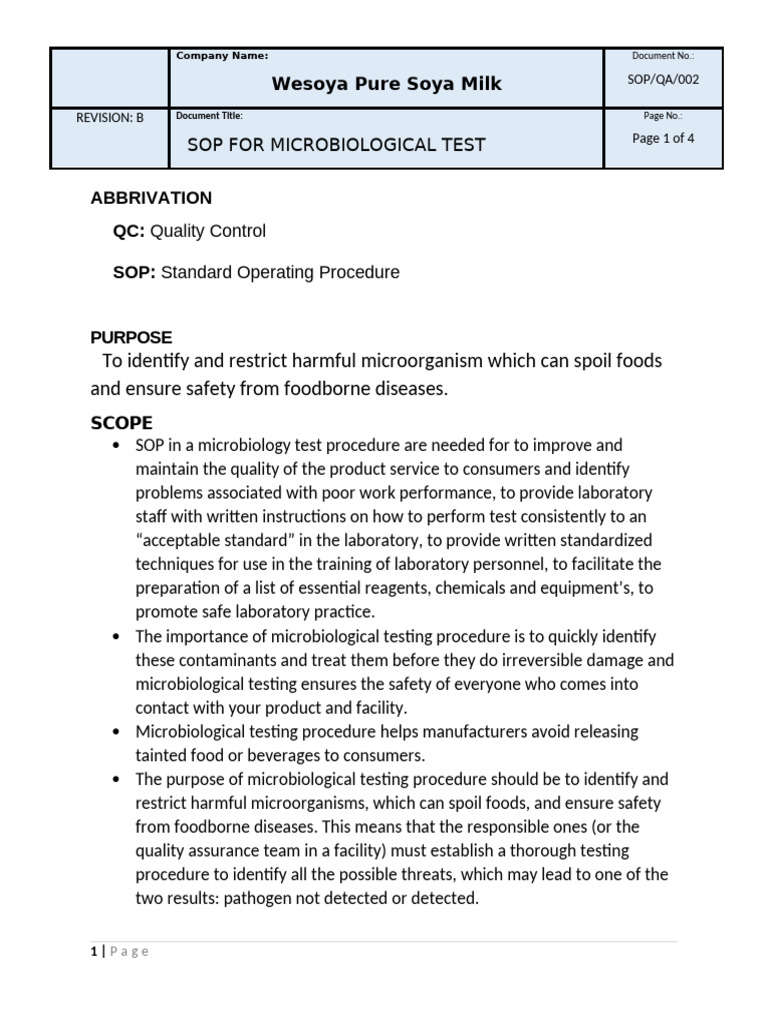 4Microbiology Test Procedure | PDF | Agar | Microbiology
