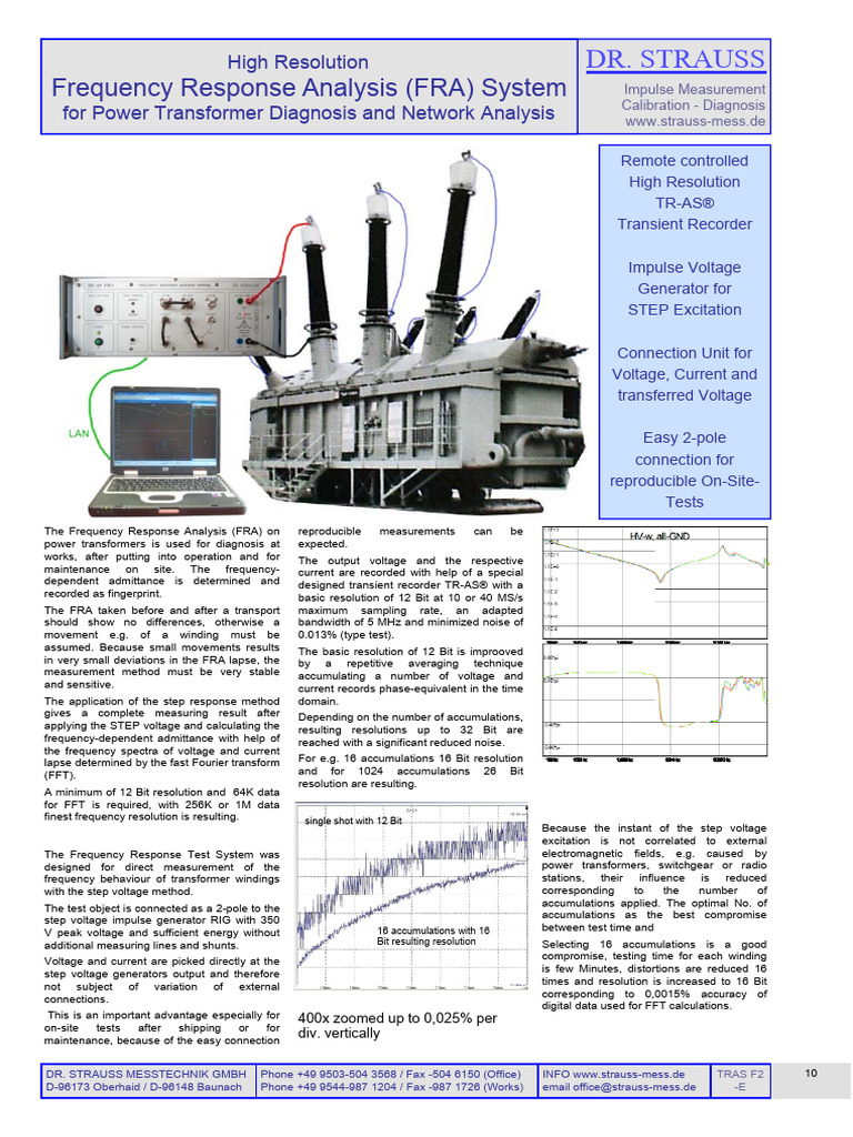 A FRA Frequency Response Analysis | PDF | Transformer | Electrical ...