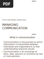 Managing Communication: Click To Edit Master Subtitle Style