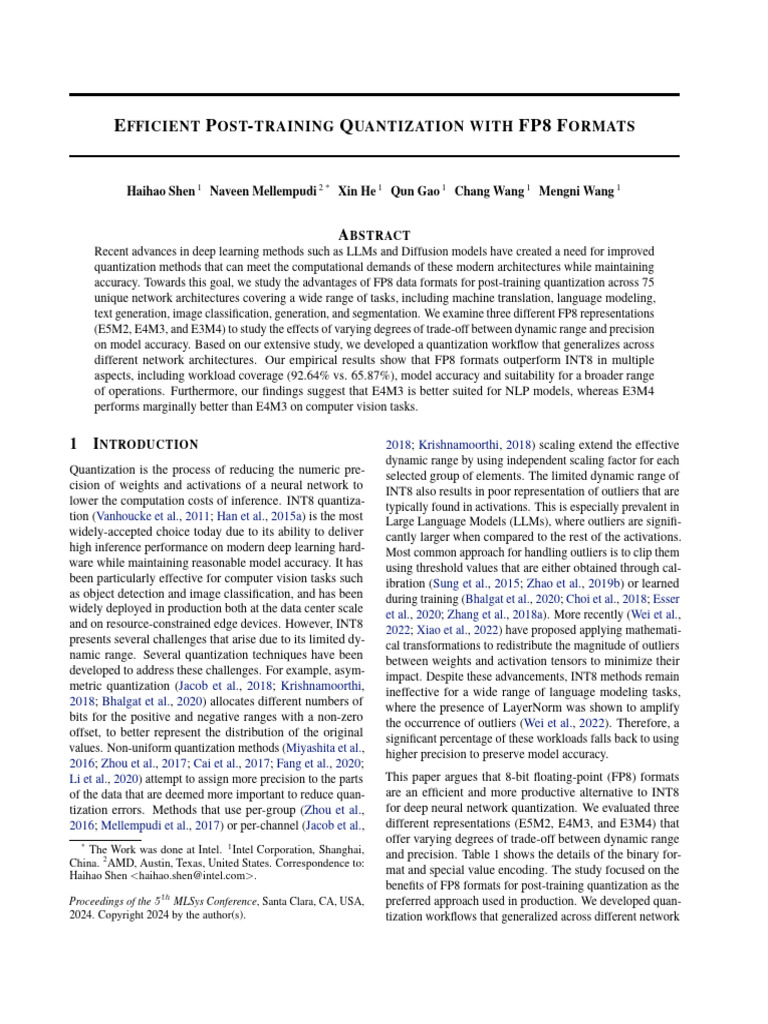 [2024]Efficient Post-training Quantization With Fp8 Formats | PDF ...