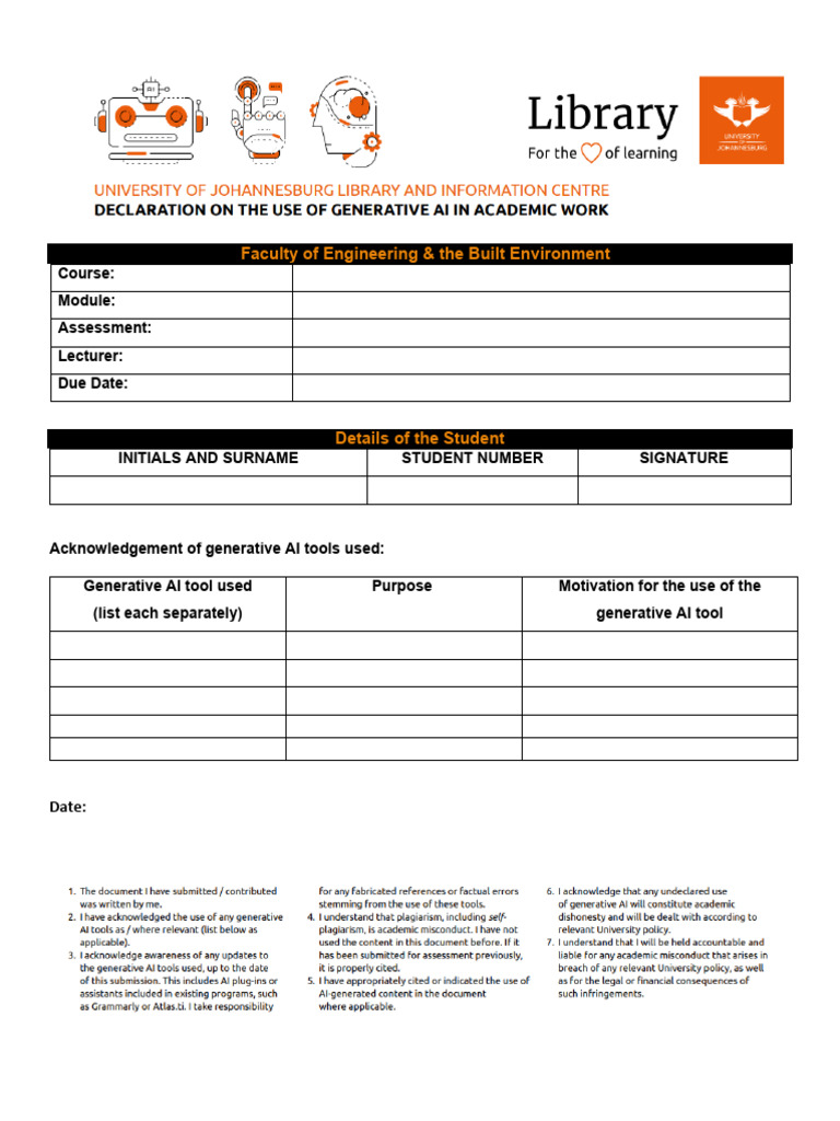Proposed AI Declaration Form | PDF