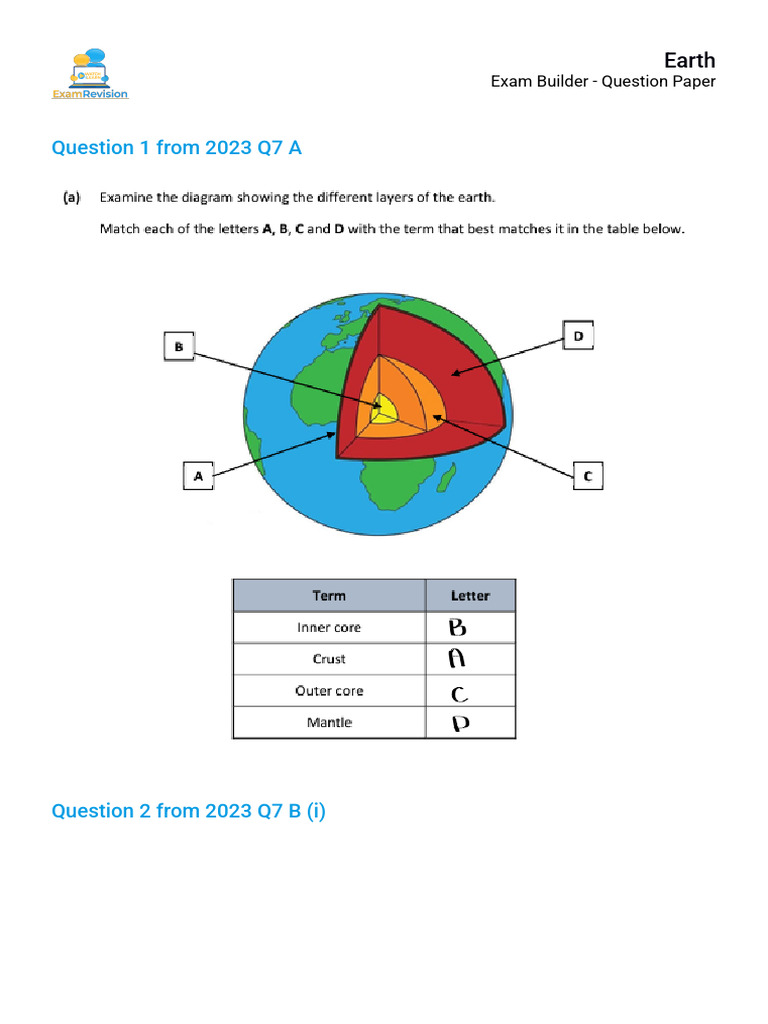 Earth - Question Paper | PDF