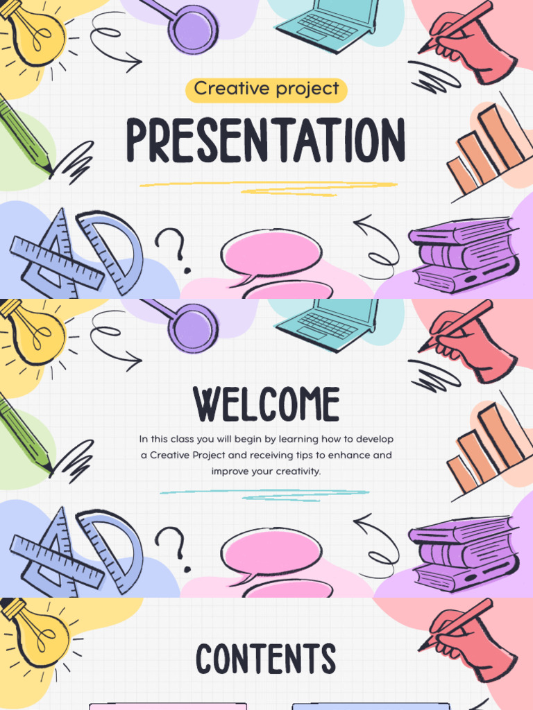 2_Colorful Illustrated Creative Project Presentation | PDF