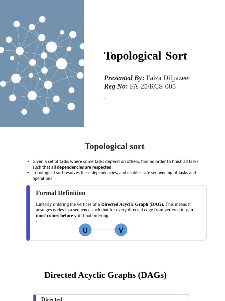 Topological Sort | PDF | Vertex (Graph Theory) | Applied Mathematics