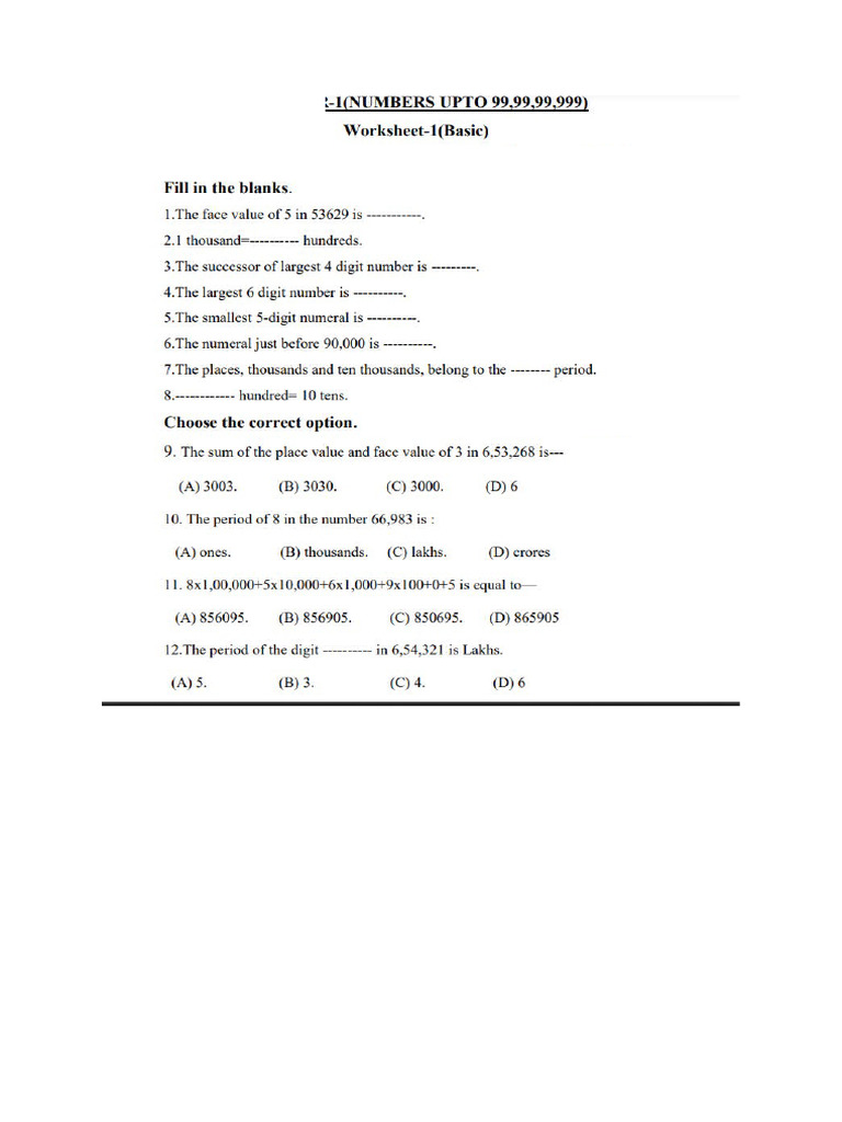 Practice Worksheet Ch 1 | PDF