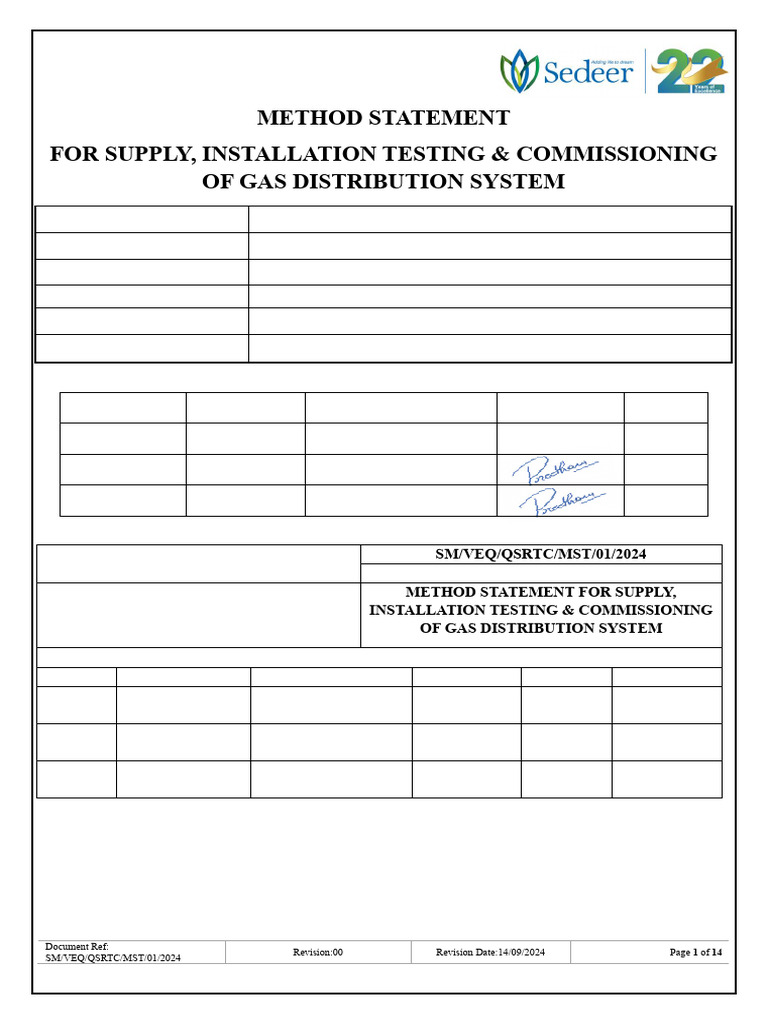 Method Statement _ Gas Piping | PDF | Welding | Construction