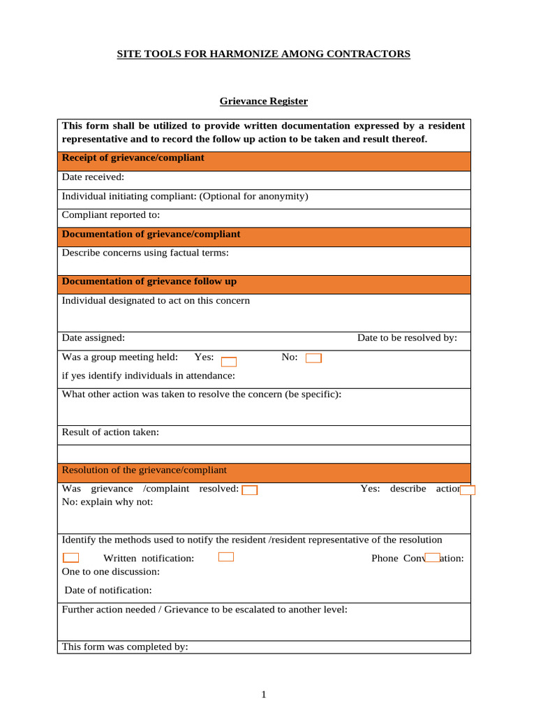 Sample Site Tools - Forms for Harmonization | PDF | Scaffolding | Sick ...