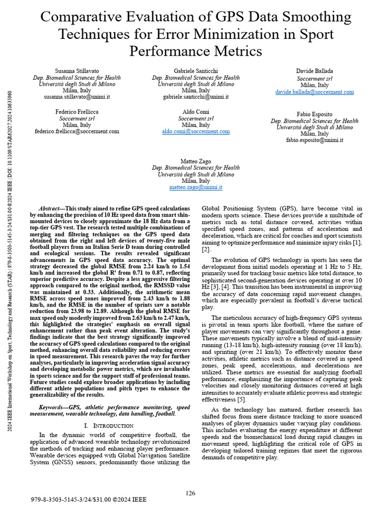 Comparative Evaluation of GPS Data Smoothing Techniques for Error ...