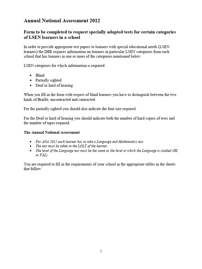 2012AssIn38-2012ANA LSEN Verification (Annexure 1) | PDF | Human ...