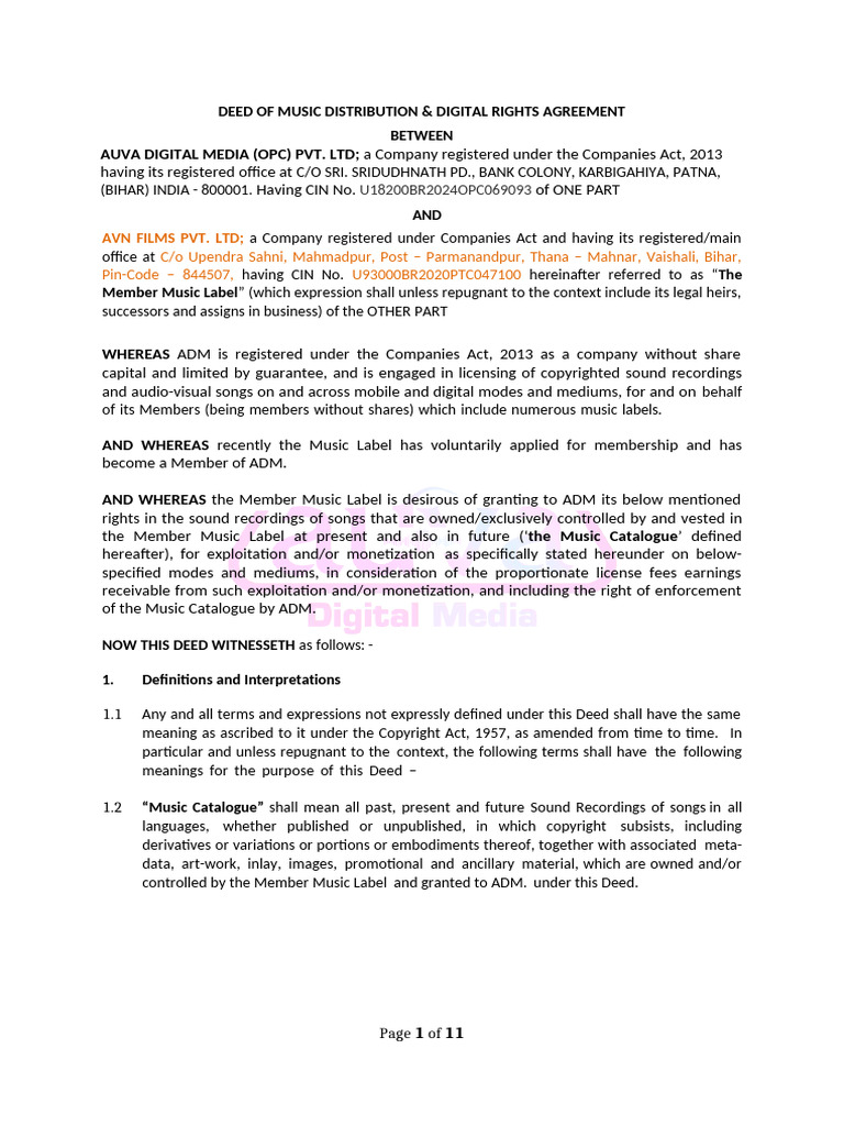 ADM Mandate Format | PDF