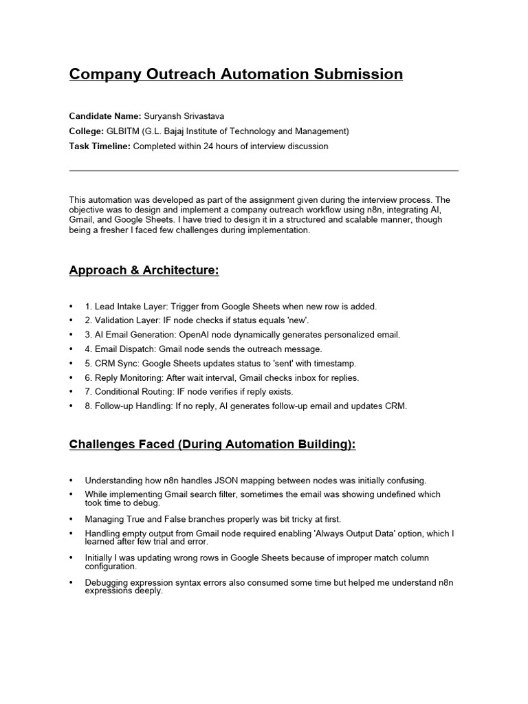 Automation Workflow Company | PDF