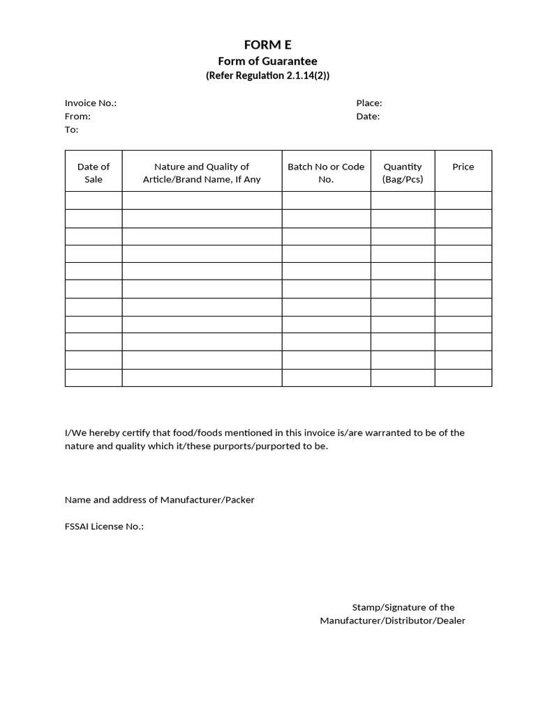 FORM E (1) | PDF