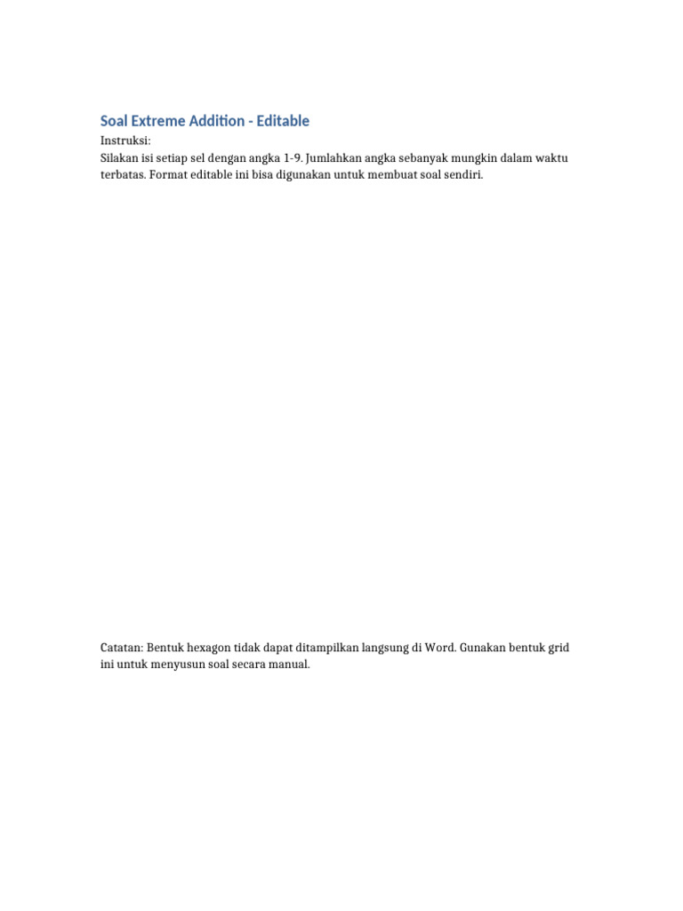 Editable Extreme Addition Grid | PDF