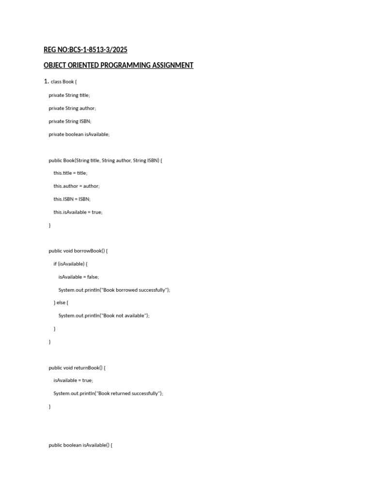 Object Oriented Programming2 | PDF | Method (Computer Programming ...