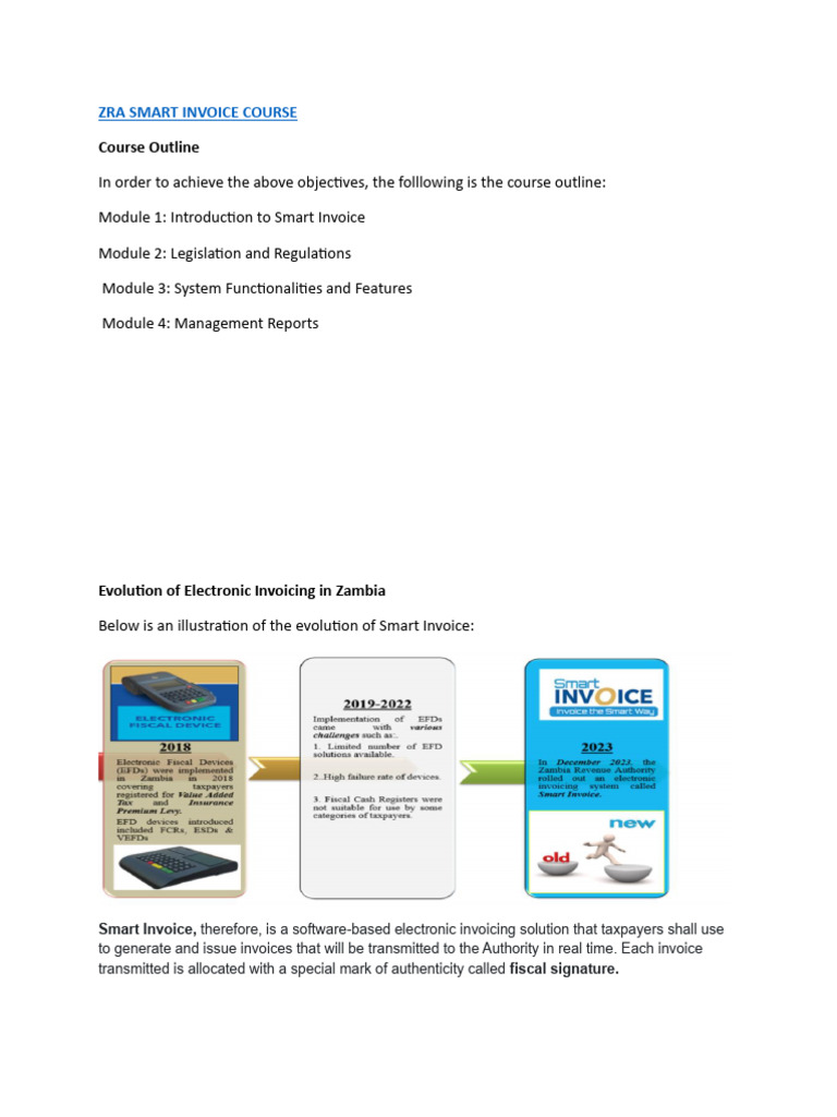 Zra Smart Invoice Course | PDF | Invoice | Taxes