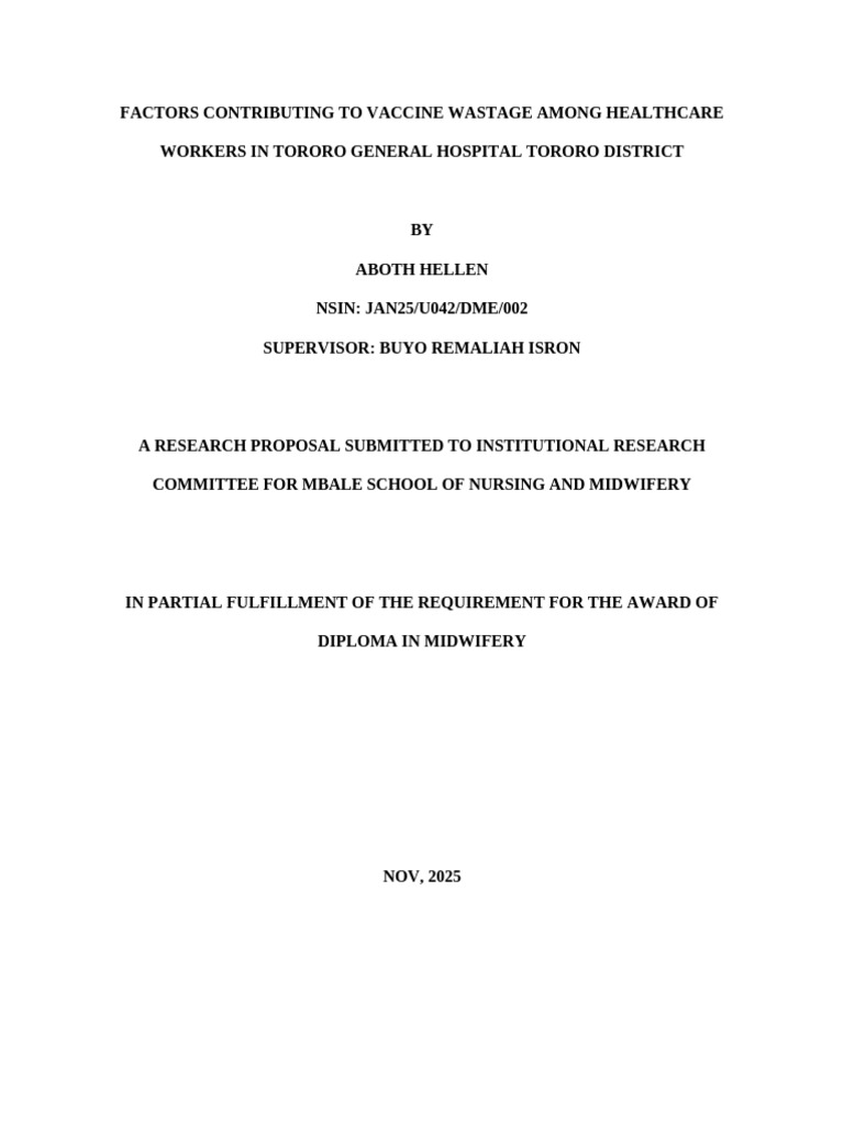 Aboth Hellen Proposal Final | PDF | Vaccines | Sample Size Determination