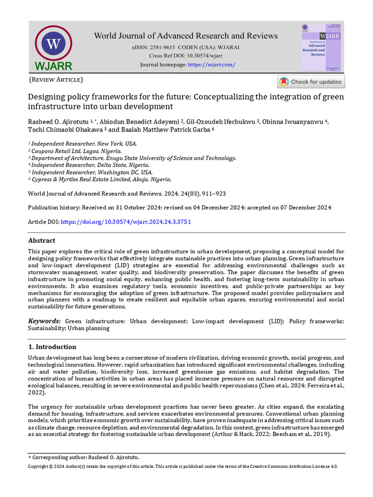 Designing Policy Frameworks for the Future Conceptualizing the ...