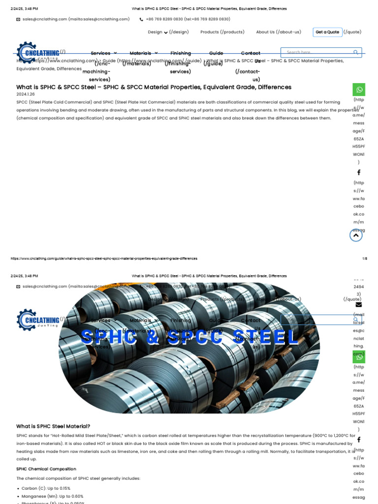 What is SPHC & SPCC Steel - SPHC & SPCC Material Properties, Equivalent ...