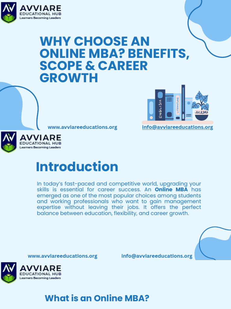 Why Choose an Online MBA? Benefits, Scope & Career Growth | PDF ...