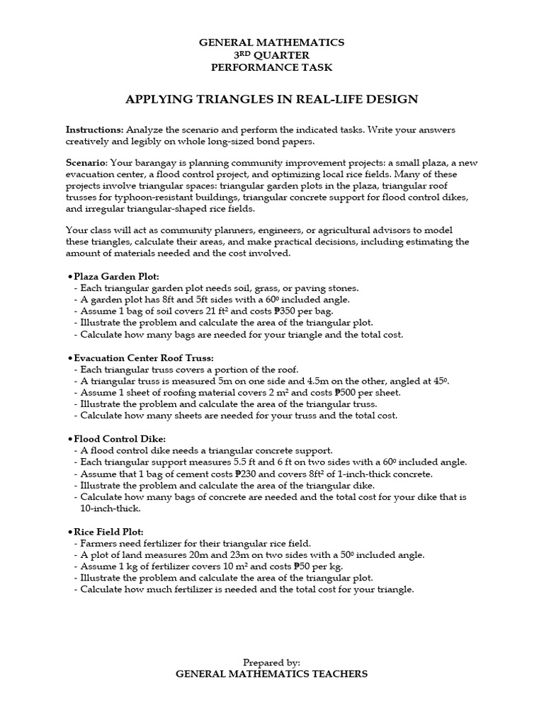 Q3 Performance Task | PDF | Truss | Concrete