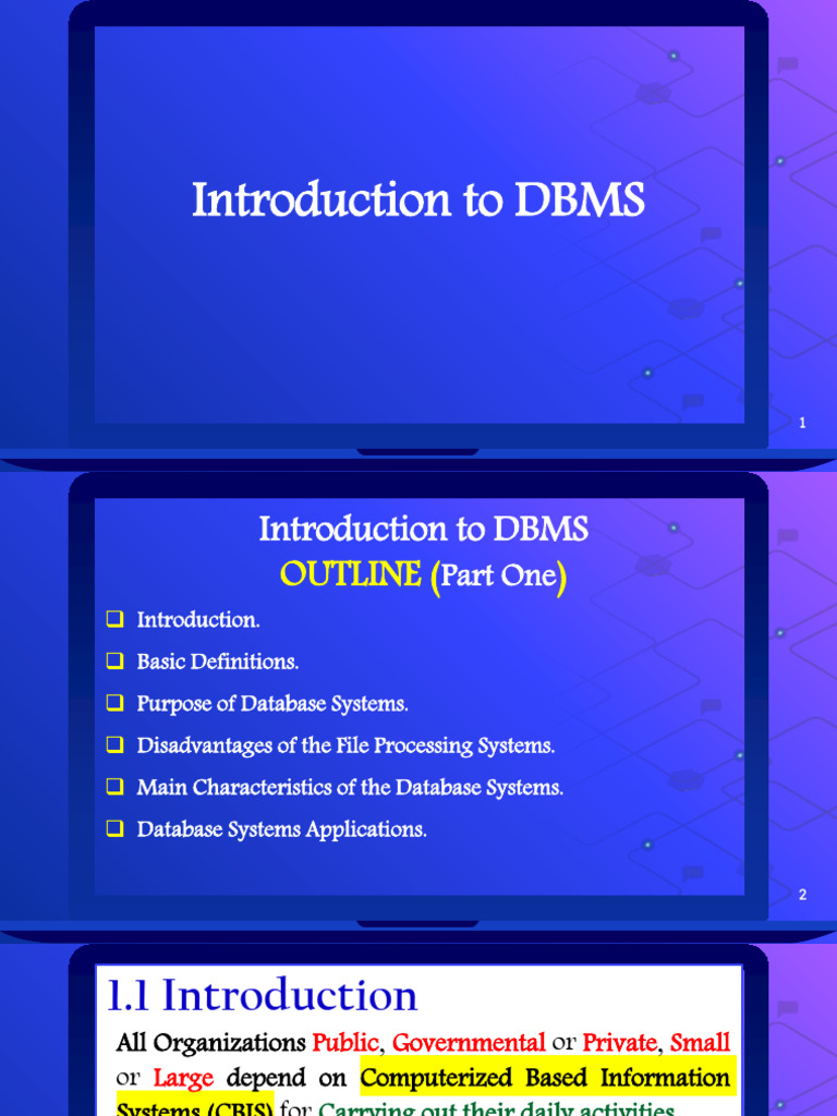 Introduction To DBMS (Part One) | PDF | Databases | Data Management ...