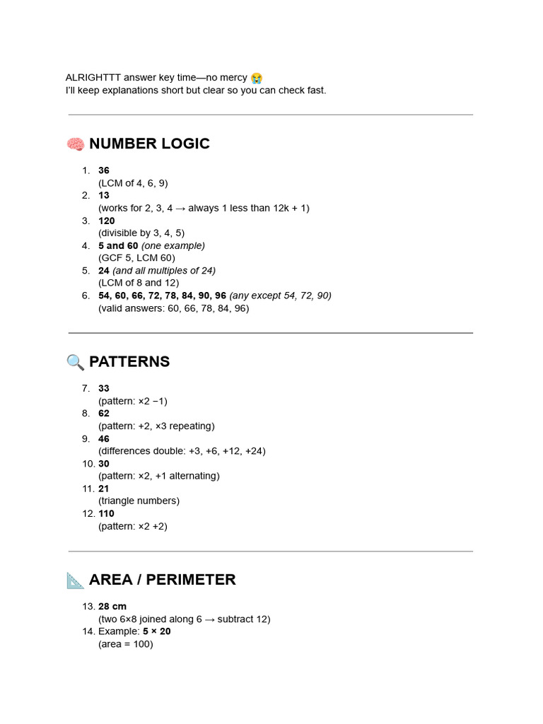 Logic Quiz Answer | PDF