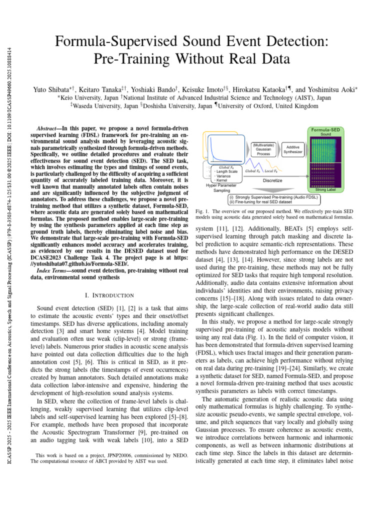 Formula-Supervised Sound Event Detection Pre-Training Without Real Data ...