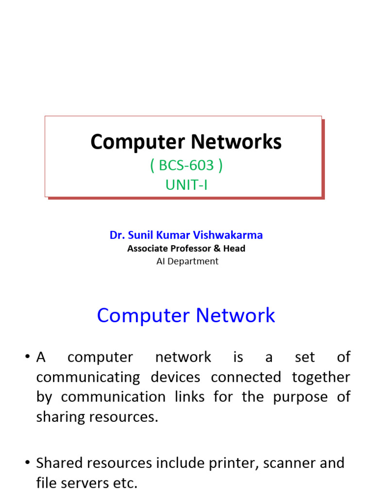 Computer Network - Unit 1-2026 | PDF | Internet Protocol Suite | Osi Model