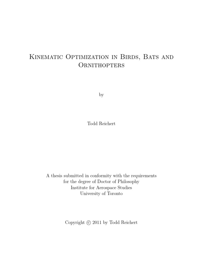 Aerodynamics of Birds, Bats and Ornithopters | PDF | Lift (Force) | Flight