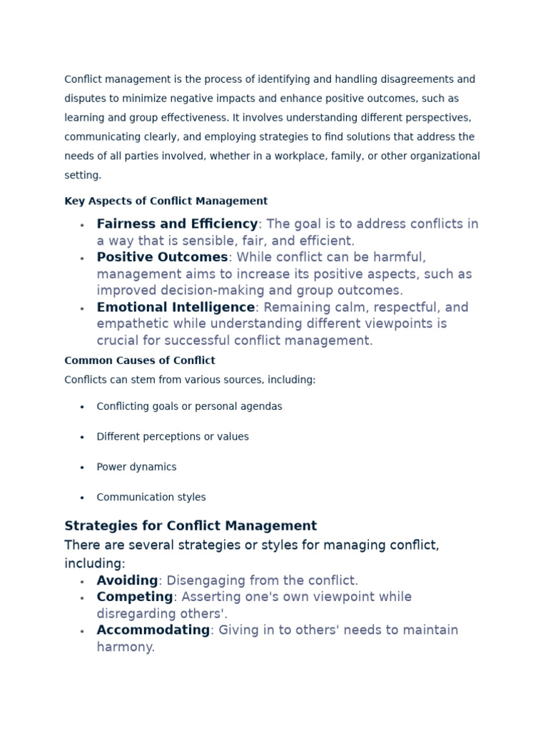 Conflict Management | PDF
