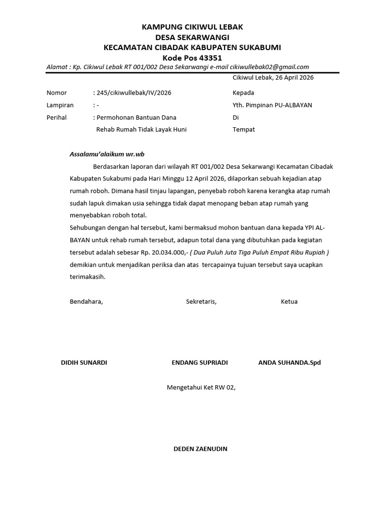 Proposal RTLH A | PDF