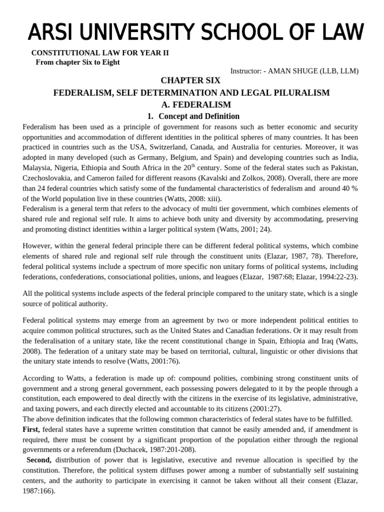 Constitution Short Note Chap 6 to 8 | PDF | Federalism | Human Rights