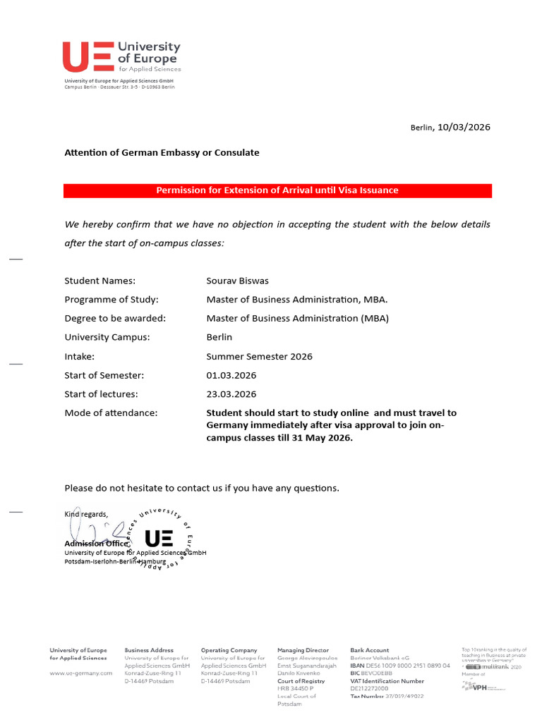 Extension Letter 77560515 | PDF