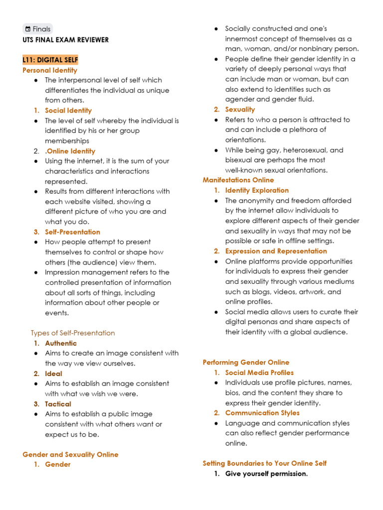 Uts Finals Reviewer | PDF | Stress (Biology) | Goal