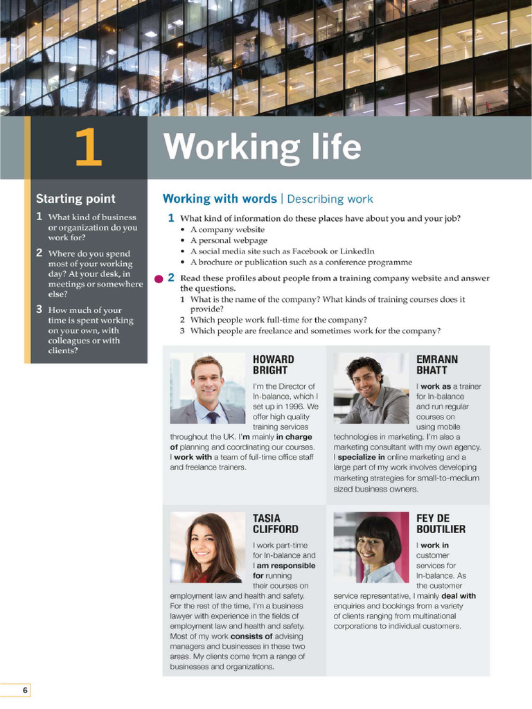 1. Working Life | PDF