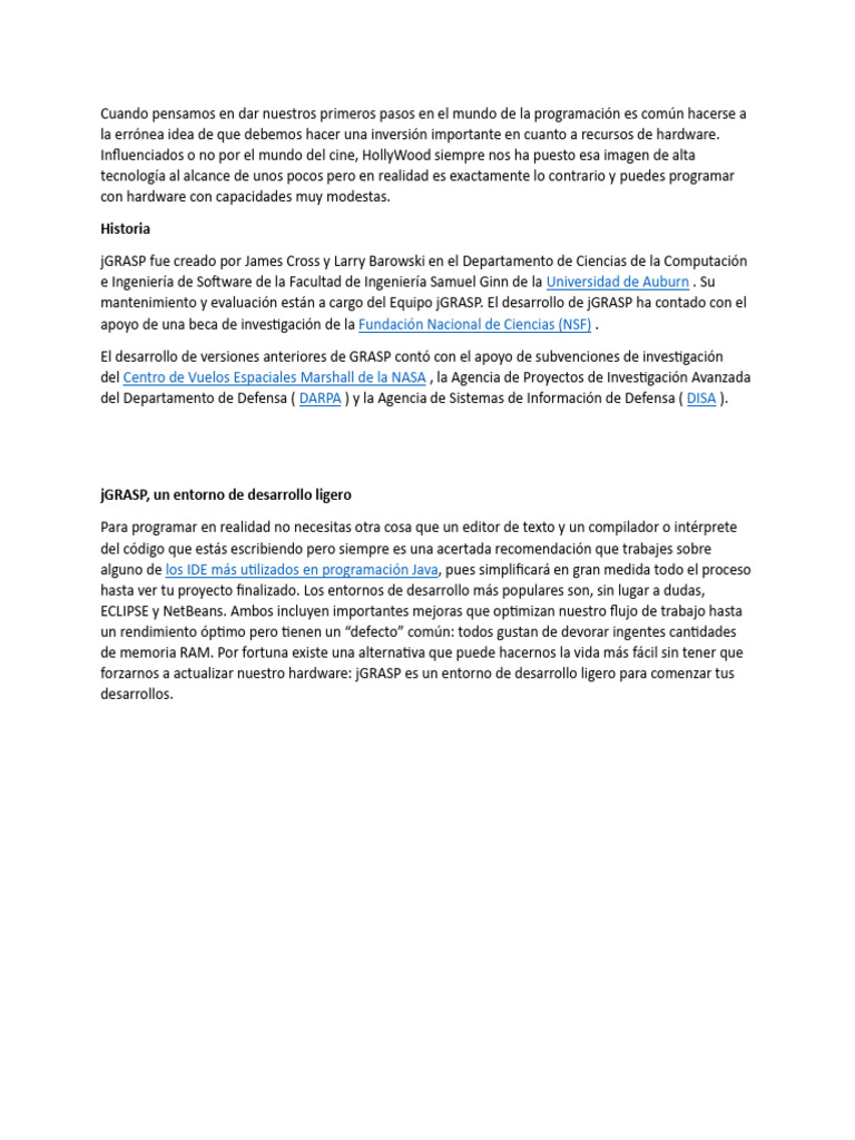 jGrasp | PDF | Entorno de desarrollo integrado | Java (lenguaje de ...