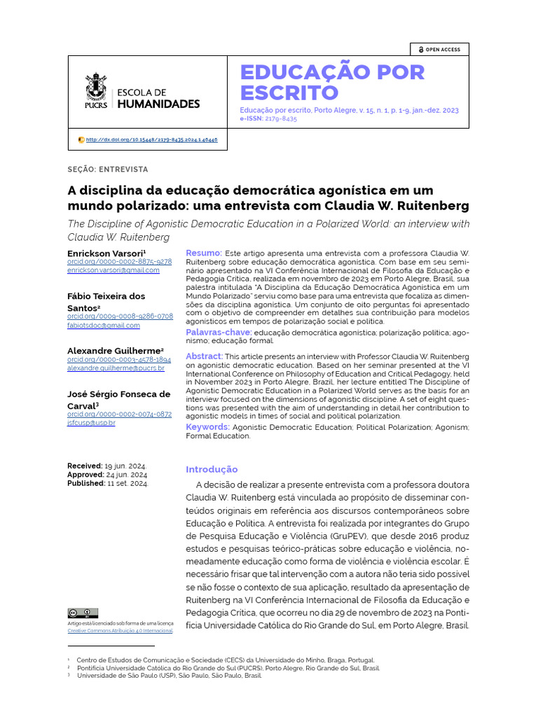 Ruitenberg Entrevista BR 2023 (1) | PDF | Democracia | Ideologias Políticas