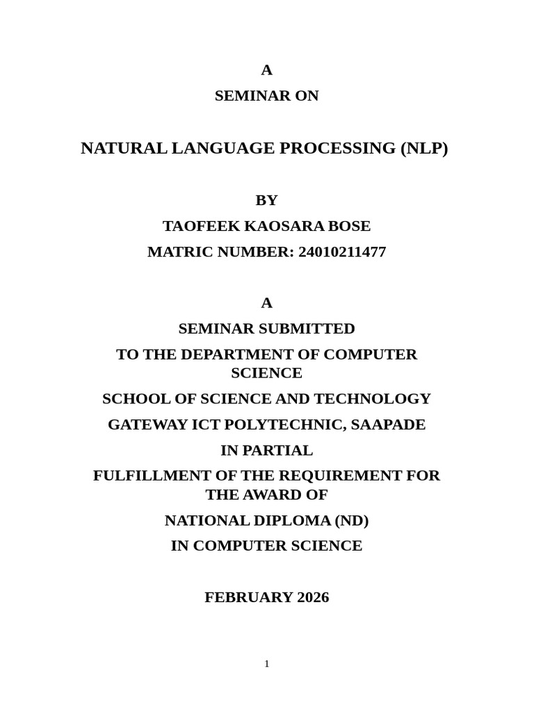 Natural Language Processing (Nlp) | PDF | Human Communication ...