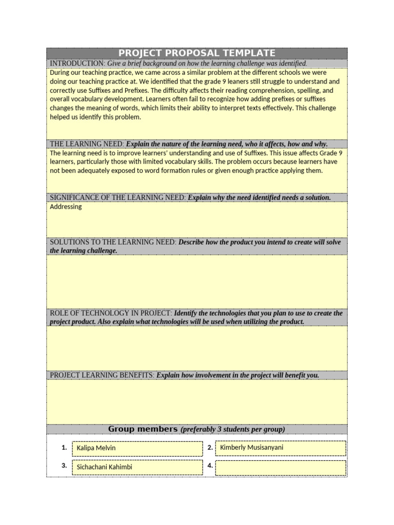 Project Proposal Template | PDF